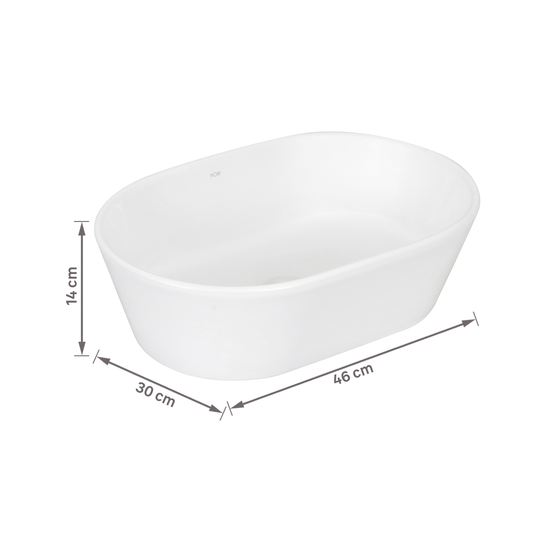 Cuba para Banheiro de Apoio Louça Oval Branca CB14 Fiori