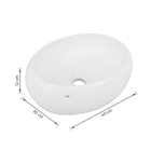 Cuba para Banheiro de Apoio Louça Oval Branca 40x30cm Marselha Sensea