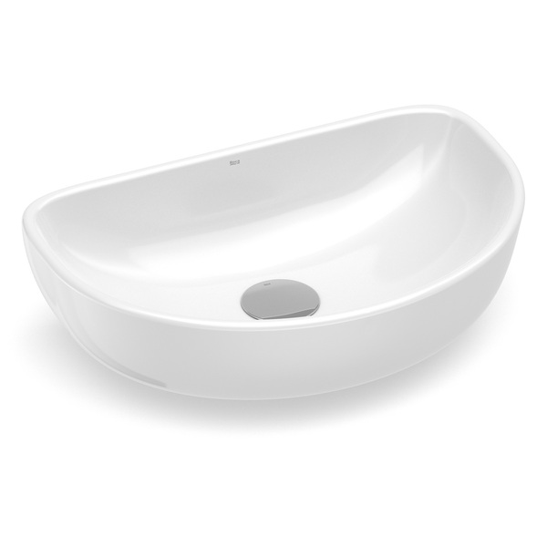 Cuba para Banheiro de Apoio Louça Oval Branca 45x30cm com Mesa Optica Roca