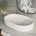 Cuba para Banheiro de Apoio Louça Oval Branca 60x40cm Slim Deca