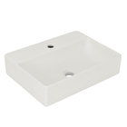 Cuba para Banheiro de Apoio Louça Retangular Palha Fosca 49x37cm com Mesa Sevilha Sensea