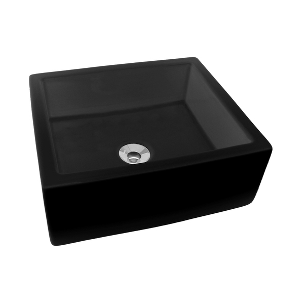 Cuba para Banheiro de Apoio Louça Quadrada Preta 40x40cm CA - 163 #05 Agnest