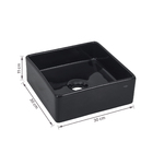 Cuba para Banheiro de Apoio Louça Quadrada Preta 30x30cm Nice Sensea