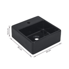 Cuba para Banheiro de Apoio Louça Quadrada Preta 35x35cm com Mesa Versalhes Sensea