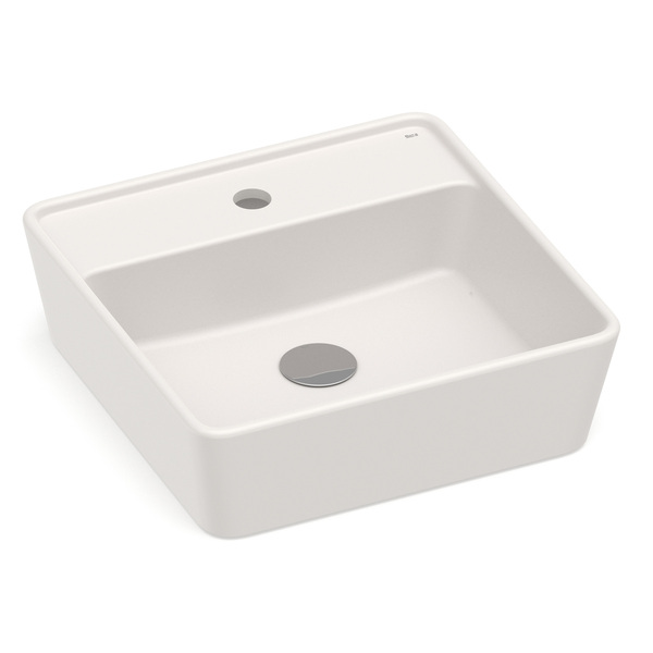 Cuba para Banheiro de Apoio Louça Quadrada Beige 42x42cm com Mesa Optica Roca