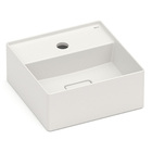 Cuba para Banheiro de Apoio Louça Quadrada Beige 30x30cm com Mesa Terra Roca