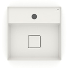 Cuba para Banheiro de Apoio Louça Quadrada Beige 35x35cm com Mesa Terra Roca