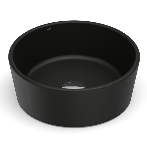 Cuba para Banheiro de Apoio Louça Quadrada Matte Black 35x35cm Optica Roca