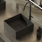 Cuba para Banheiro de Apoio Louça Quadrada Matte Black 30x30cm Terra Roca