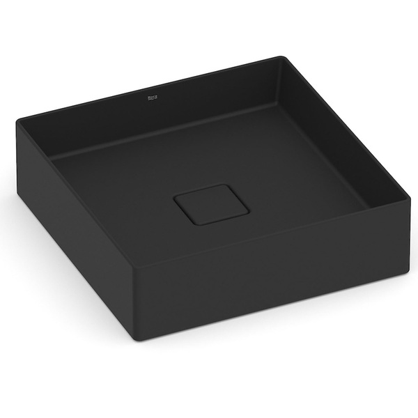 Cuba para Banheiro de Apoio Louça Quadrada Matte Black 40x40cm Terra Roca