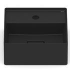 Cuba para Banheiro de Apoio Louça Quadrada Matte Black 30x30cm com Mesa Terra Roca