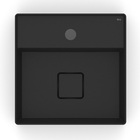 Cuba para Banheiro de Apoio Louça Quadrada Matte Black 35x35cm com Mesa Terra Roca