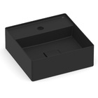 Cuba para Banheiro de Apoio Louça Quadrada Matte Black 35x35cm com Mesa Terra Roca