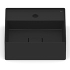 Cuba para Banheiro de Apoio Louça Quadrada Matte Black 35x35cm com Mesa Terra Roca