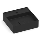 Cuba para Banheiro de Apoio Louça Quadrada Matte Black 40x40cm com Mesa Terra Roca