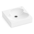 Cuba para Banheiro de Apoio Louça Quadrada Branca Matte 41x41cm com Mesa Ruy Ohtake Roca