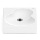 Cuba para Banheiro de Apoio Louça Quadrada Branca Matte 41x41cm com Mesa Ruy Ohtake Roca