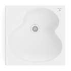 Cuba para Banheiro de Apoio Louça Quadrada Branca Matte 41x41cm com Mesa Ruy Ohtake Roca