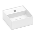 Cuba para Banheiro de Apoio Louça Quadrada Branca 30x30cm com Mesa Terra Roca