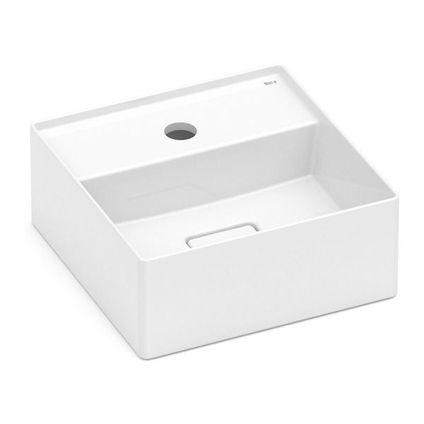 Cuba para Banheiro de Apoio Louça Quadrada Branca 30x30cm com Mesa Terra Roca