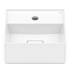 Cuba para Banheiro de Apoio Louça Quadrada Branca 30x30cm com Mesa Terra Roca