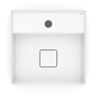 Cuba para Banheiro de Apoio Louça Quadrada Branca 35x35cm com Mesa Terra Roca