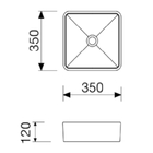 Cuba para Banheiro de Apoio Louça Quadrada Branca 35x35cm Lite Kohler