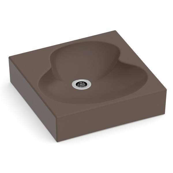 Cuba para Banheiro de Apoio Louça Quadrada Cafe 41x41cm com Mesa Ruy Ohtake Roca