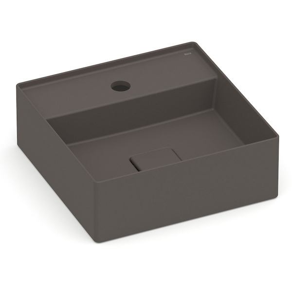 Cuba para Banheiro de Apoio Louça Quadrada Cafe 35x35cm com Mesa Terra Roca