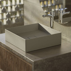 Cuba para Banheiro de Apoio Louça Quadrada Stone 40x40cm Terra Roca