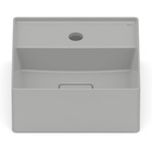 Cuba para Banheiro de Apoio Louça Quadrada Stone 30x30cm com Mesa Terra Roca