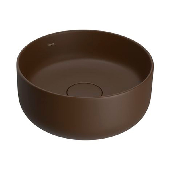 Cuba para Banheiro de Apoio Louça Redonda Marrom Fosca 30cm Slim Deca