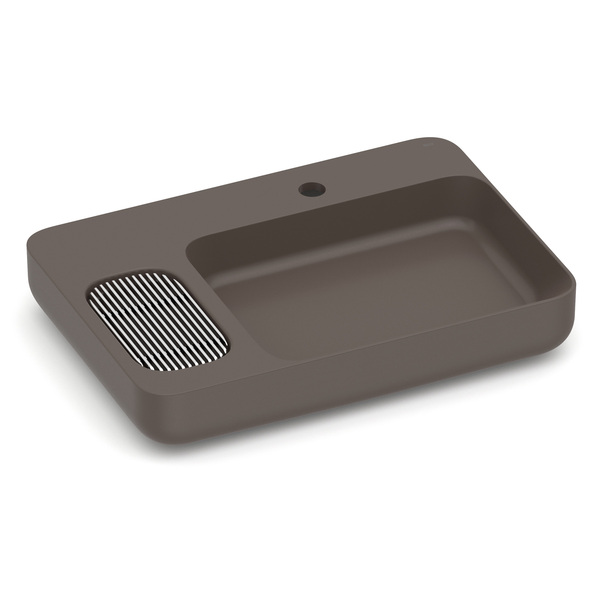 Cuba para Banheiro de Apoio Louça Retangular Cafe 60x42cm com Mesa Infinity Roca