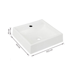 Cuba para Banheiro de Apoio Mármore Sintético Retangular Branca 39,5x37,5cm com Mesa Ravena Fabribam