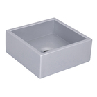 Cuba para Banheiro de Apoio Pedra Ardósia Quadrada Prata Fosco 30x30cm com Válvula Gold Venturi