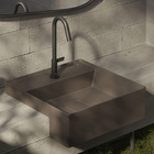 Cuba para Banheiro de Semi Encaixe Louça Quadrada Cafe 40x40cm com Mesa Terra Roca