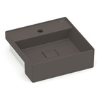 Cuba para Banheiro de Semi Encaixe Louça Quadrada Cafe 40x40cm com Mesa Terra Roca