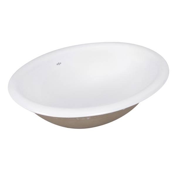 Cuba para Banheiro de Sobrepor Louça Oval Branca 44,5x33cm IL66LM Sensea