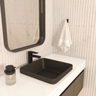 Cuba para Banheiro de Sobrepor Louça Quadrada Preta Fosca 40x40cm Slim Deca