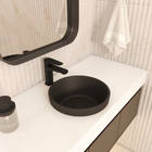 Cuba para Banheiro de Sobrepor Louça Redonda Preta Fosca 30cm Slim Deca