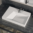 Cuba para Banheiro de Sobrepor Louça Retangular Branca 60X42cm com Mesa Horizon Roca