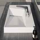 Cuba para Banheiro de Sobrepor Louça Retangular Branca 60X42cm com Mesa Horizon Roca
