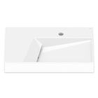 Cuba para Banheiro de Sobrepor Louça Retangular Branca Matte 60X42cm com Mesa Horizon Roca