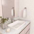 Cuba para Banheiro de Sobrepor Louça Retangular Branca Fosca 50x30cm Slim Deca