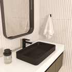 Cuba para Banheiro de Sobrepor Louça Retangular Preta Fosca 50x30cm Slim Deca