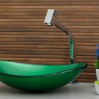 Cuba Para Banheiro De Vidro Oval - Verde Escuro