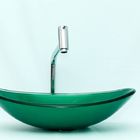 Cuba Para Banheiro De Vidro Oval - Verde Escuro