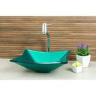 Cuba Para Banheiro De Vidro Quadrada Rt 30 Cm -verde Escuro