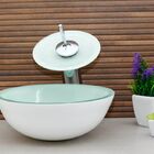 Cuba Para Banheiro De Vidro Redonda 30 Cm Branco