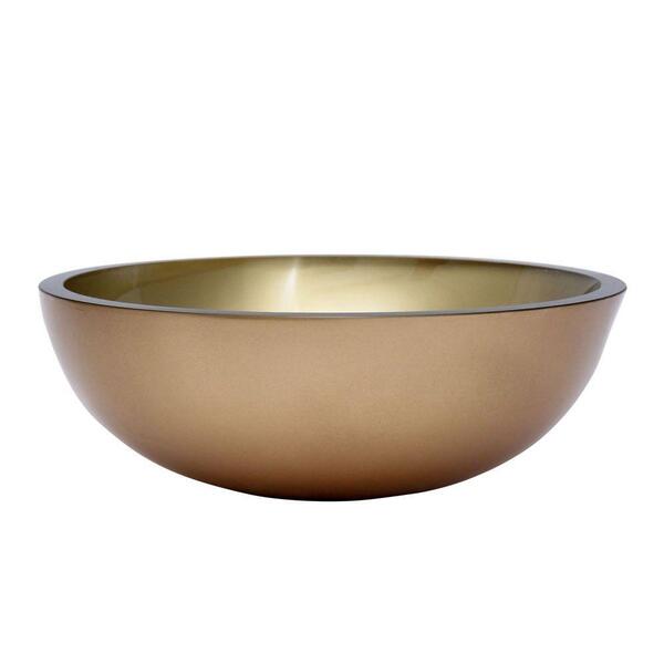 Cuba Para Banheiro De Vidro Redonda 30 Cm Dourado